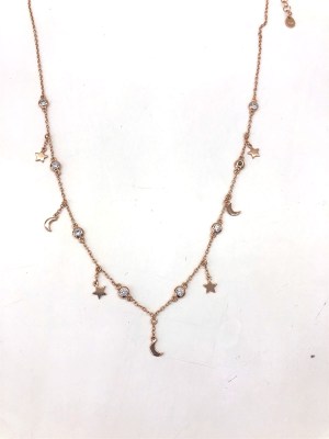 collana con zirconi e pendenti in argento